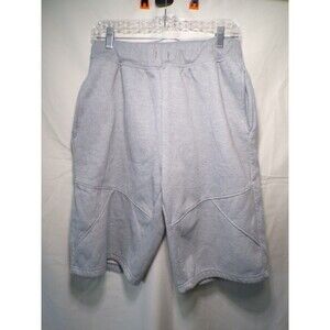 Gray Athletic Sweat Shorts Men's Large Polyester Drawstring Sport